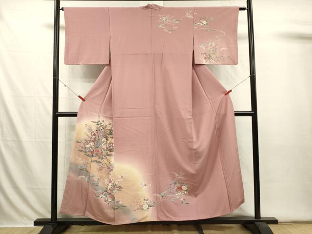 平和屋着物■訪問着 御所車花文 暈し染め 金彩 正絹 逸品 DABI3596ya