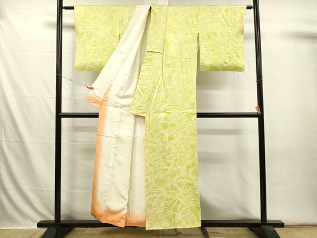 平和屋着物■上質な小紋 総絞り 芝尽くし 正絹 逸品 DABI3598ya