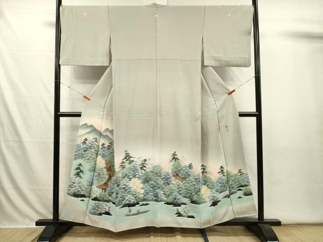 平和屋着物■豪華色留袖 作家物 手描き 風景人物文 暈し染め 金糸 正絹 逸品 DABI3601ya