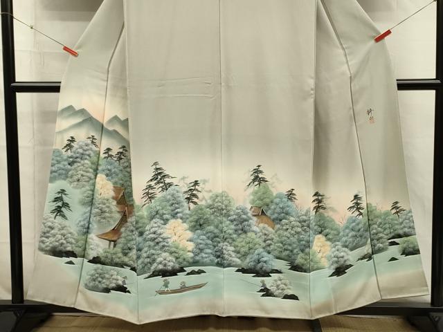 平和屋着物■豪華色留袖 作家物 手描き 風景人物文 暈し染め 金糸 正絹 逸品 DABI3601ya