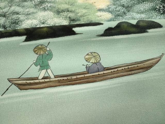 平和屋着物■豪華色留袖 作家物 手描き 風景人物文 暈し染め 金糸 正絹 逸品 DABI3601ya