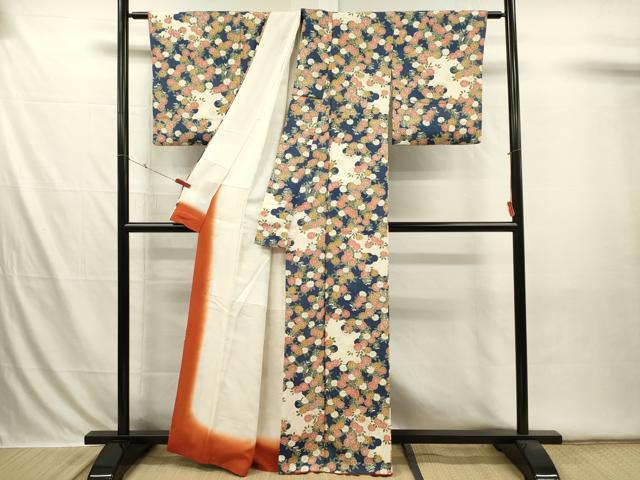 平和屋着物■上質な小紋 菊尽くし 正絹 逸品 DABI3602ya