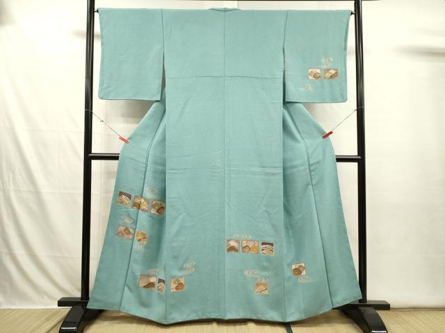 平和屋着物■訪問着 駒刺繍 風景文 金彩 正絹 逸品 DABI3605ya