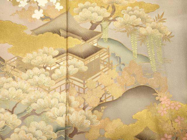 平和屋着物■豪華色留袖 風景花松文 暈し染め 金彩 正絹 逸品 DABI3606ya