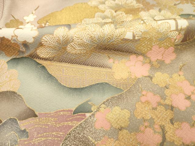 平和屋着物■豪華色留袖 風景花松文 暈し染め 金彩 正絹 逸品 DABI3606ya