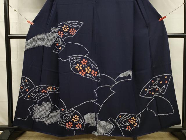 平和屋着物■訪問着 絞り 地紙花文 正絹 逸品 DABI3610ya