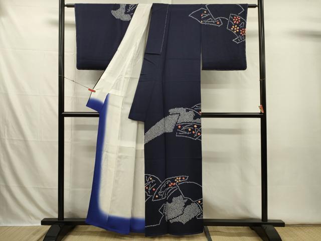 平和屋着物■訪問着 絞り 地紙花文 正絹 逸品 DABI3610ya
