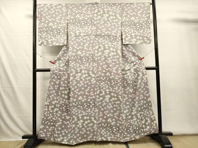平和屋着物■上質な小紋 花尽くし 正絹 逸品 DABI3612ya