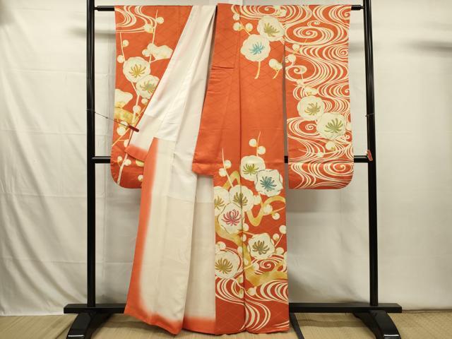 平和屋着物■豪華振袖 駒刺繍 枝梅文 金銀彩 正絹 逸品 DABI3618ya