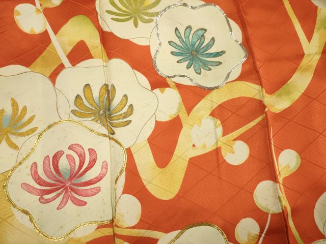平和屋着物■豪華振袖 駒刺繍 枝梅文 金銀彩 正絹 逸品 DABI3618ya
