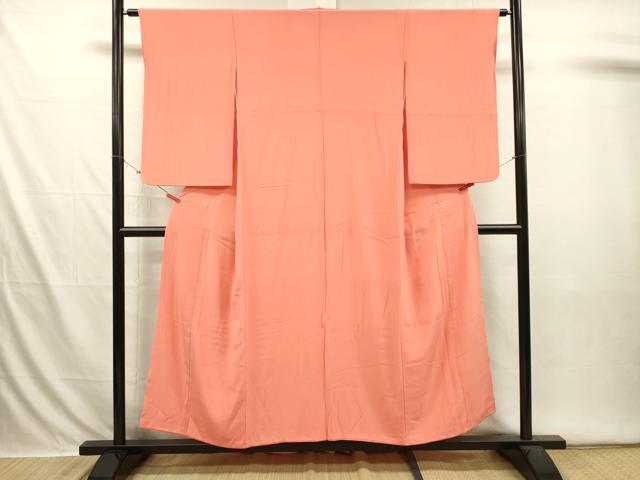 平和屋着物■上質な色無地 甚三紅色 正絹 逸品 DABI3621ya