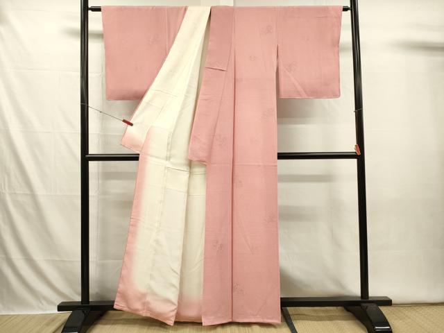 平和屋着物■上質な小紋 花絵皿文 寄せ小紋柄 暈し染め 正絹 逸品 未使用 DABI3624ya