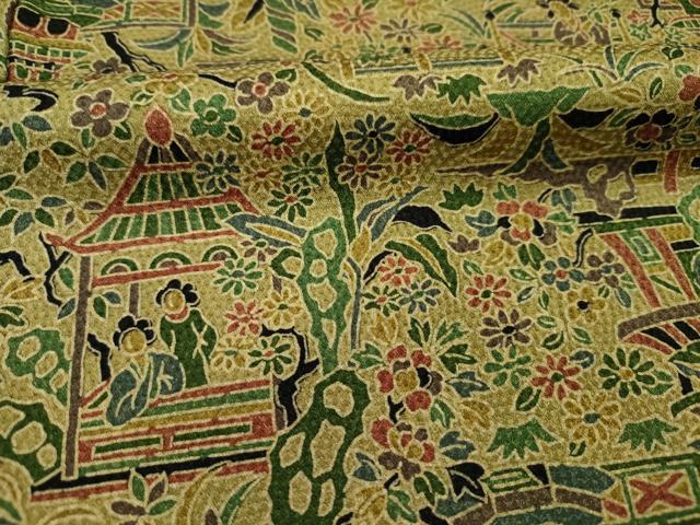 平和屋着物■上質な小紋 風景人物文 正絹 逸品 DABI3627ya