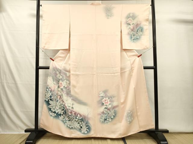 平和屋着物■訪問着 刺繍 草花文 暈し染め 正絹 逸品 DABI3632ya