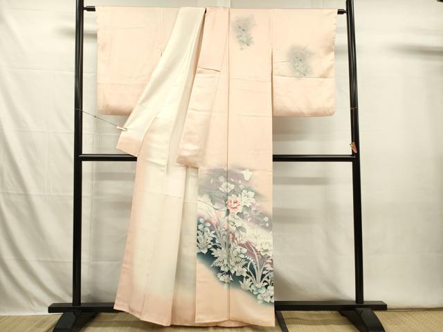 平和屋着物■訪問着 刺繍 草花文 暈し染め 正絹 逸品 DABI3632ya