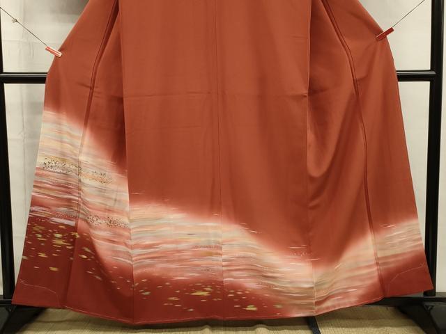 平和屋着物■訪問着 霞文 暈し染め 金彩 正絹 逸品 未使用 DABI3645ya