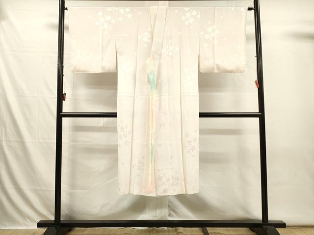 平和屋着物■長襦袢 無双仕立て 舞桜文 暈し染め 正絹 逸品 DABI3663ya