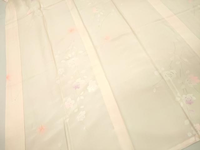 平和屋着物■長襦袢 無双仕立て 手描き 絞り 草花文 暈し染め 正絹 逸品 DABI3664ya