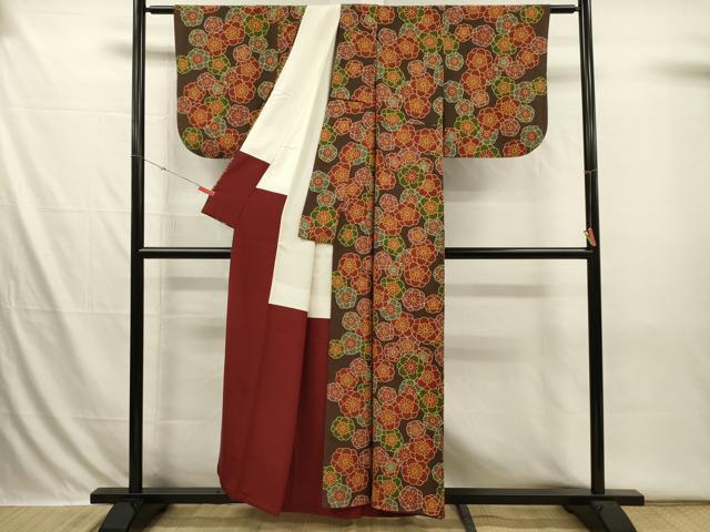 平和屋着物■上質な小紋 舞花文 正絹 逸品 DABI3665ya