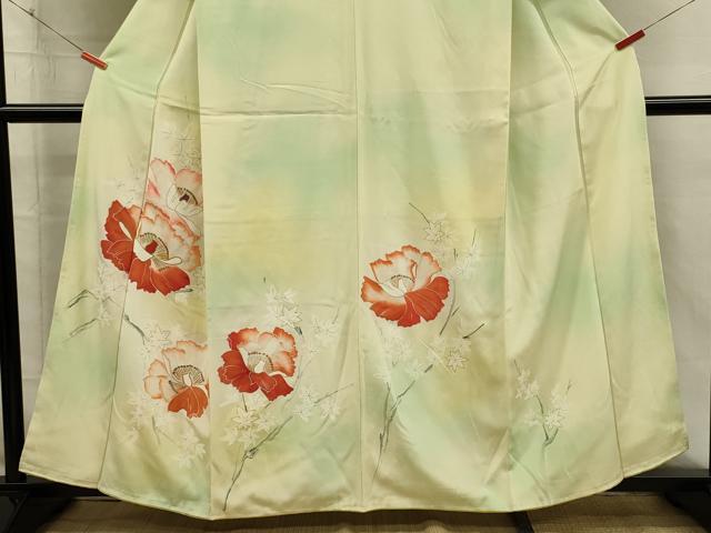 平和屋着物■訪問着 草花文 暈し染め 金彩 正絹 逸品 DABI3675ya