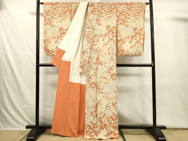平和屋着物■訪問着 草花文 牡丹 金彩 正絹 逸品 DABI3677ya