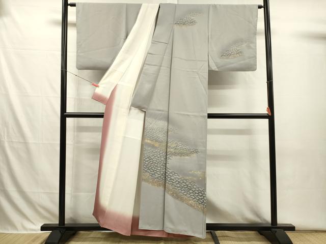 平和屋着物■訪問着 松霞文 暈し染め 金彩 正絹 逸品 DABI3691ya