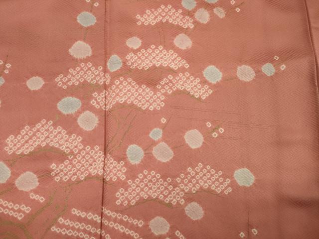 平和屋着物■訪問着 絞り 流水花松文 金彩 正絹 逸品 DABI3693ya