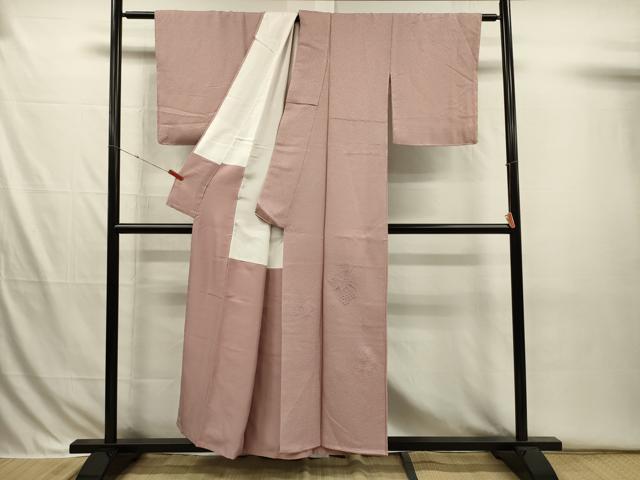 平和屋着物■中国三大刺繍 スワトウ刺繍 汕頭刺繍 総刺繍 無地絵羽訪問着 松皮菱花文 石竹色 正絹 逸品 DABI3694ya
