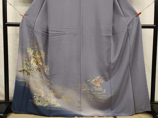 平和屋着物■訪問着 御所車花文 暈し染め 金銀彩 正絹 逸品 未使用 DABI3699ya