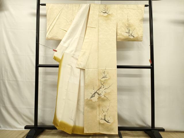 平和屋着物■訪問着 手描き 枝花文 暈し染め 正絹 逸品 DABI3702ya