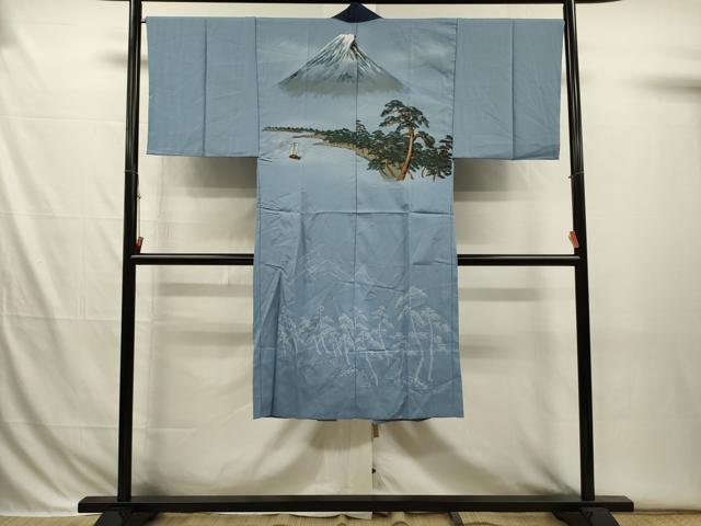 平和屋着物■男性 長襦袢 無双仕立て 風景文 暈し染め 洗える着物 DABI3706ya
