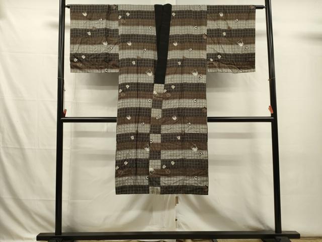 平和屋着物■男性 長襦袢 袷 将棋 正絹 逸品 DABI3707ya