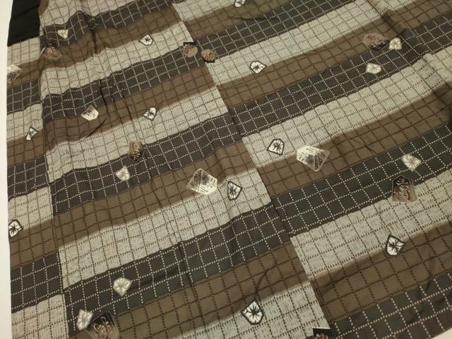 平和屋着物■男性 長襦袢 袷 将棋 正絹 逸品 DABI3707ya