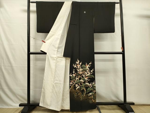 平和屋着物■豪華黒留袖 松竹梅 金彩 正絹 逸品 DABI3708ya