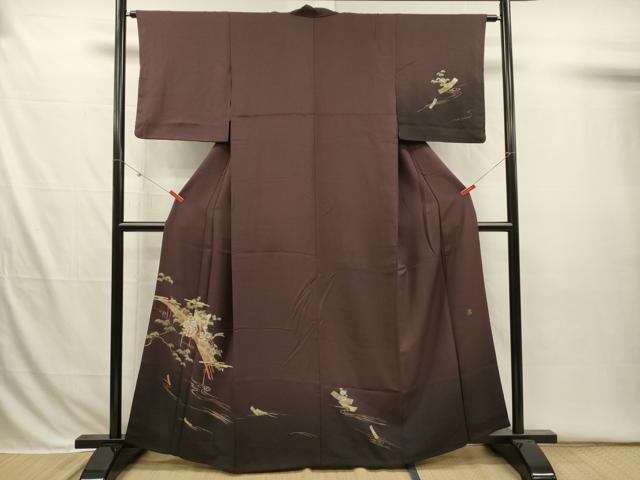 平和屋着物■訪問着 作家物 御所車花松文 暈し染め 金彩 正絹 逸品 DABI3711ya