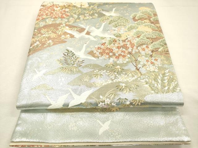 平和屋着物◎六通柄袋帯 唐織 旅情秀鳳文様 金銀糸 正絹 逸品 DABI3725ya