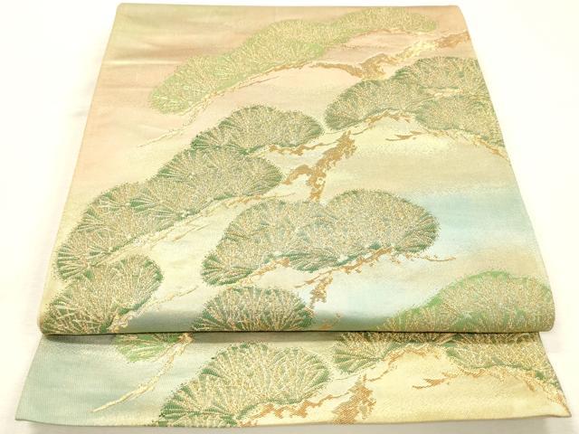 平和屋着物◎六通柄袋帯 枝松文 金糸 正絹 逸品 DABI3737ya