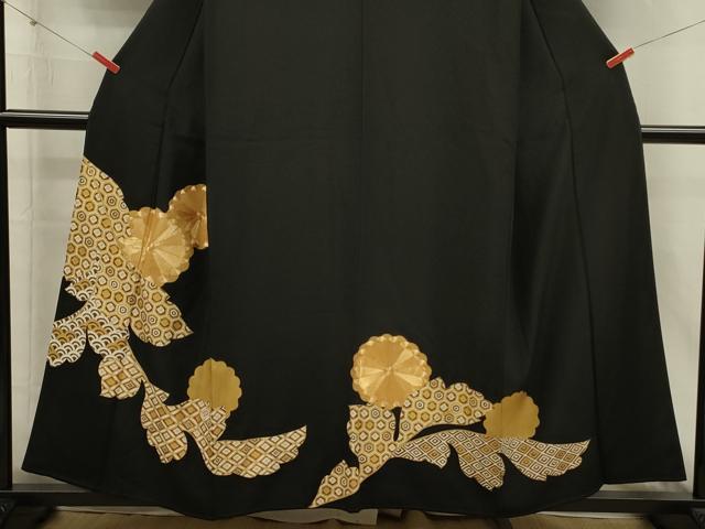 平和屋着物■豪華黒留袖 駒刺繍 吉祥菊文 金彩 小田急百貨店扱い 正絹 逸品 DABI3775ya