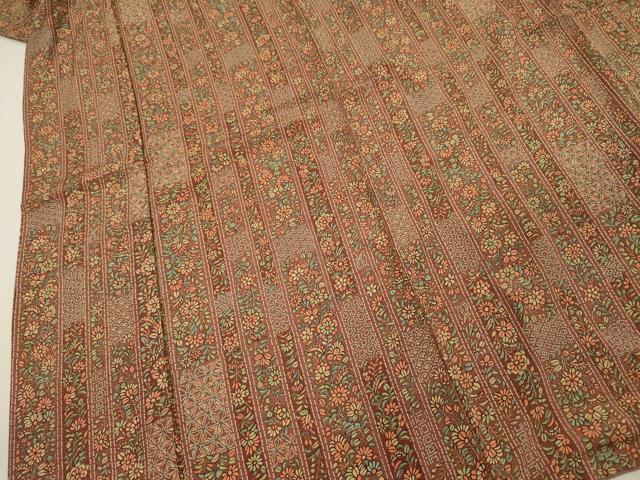 平和屋着物■上質な小紋 草花間道 正絹 逸品 DABI3789ya