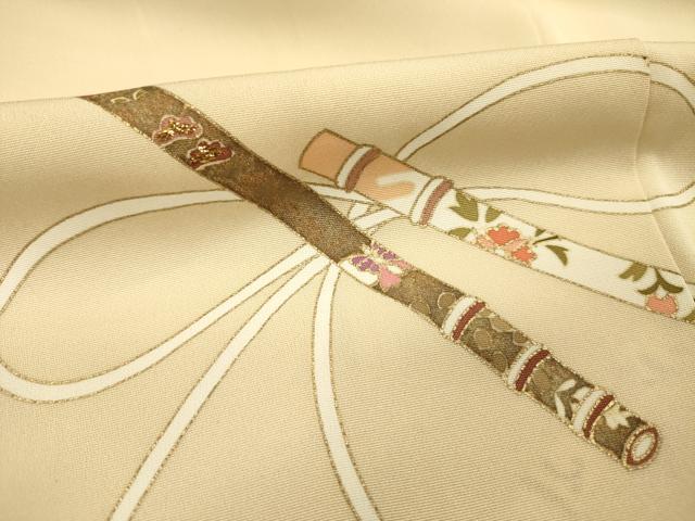 平和屋着物■豪華色留袖 花笛文 金糸 正絹 逸品 DABI3793ya