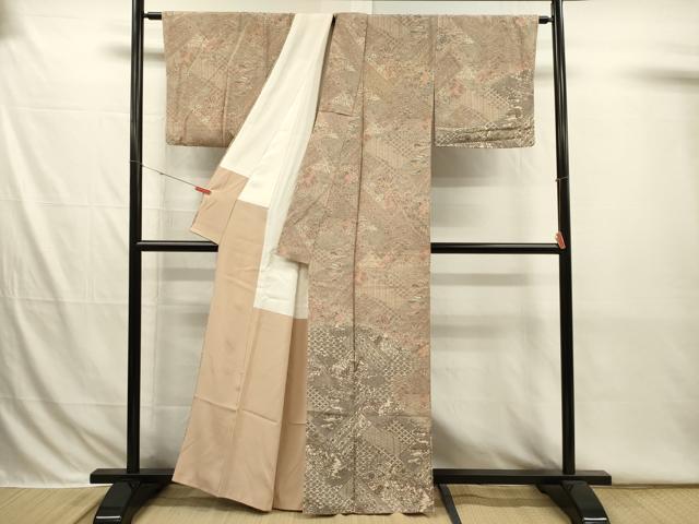 平和屋着物■訪問着 風景花松文 暈し染め 正絹 逸品 DABI3795ya
