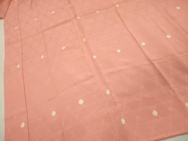 平和屋着物■長襦袢 無双仕立て 絞り 籠目文様 正絹 逸品 DABI3806ya