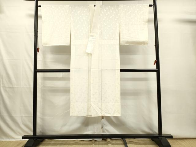 平和屋着物■長襦袢 無双仕立て 立涌梅地紋 正絹 逸品 DABI3808ya