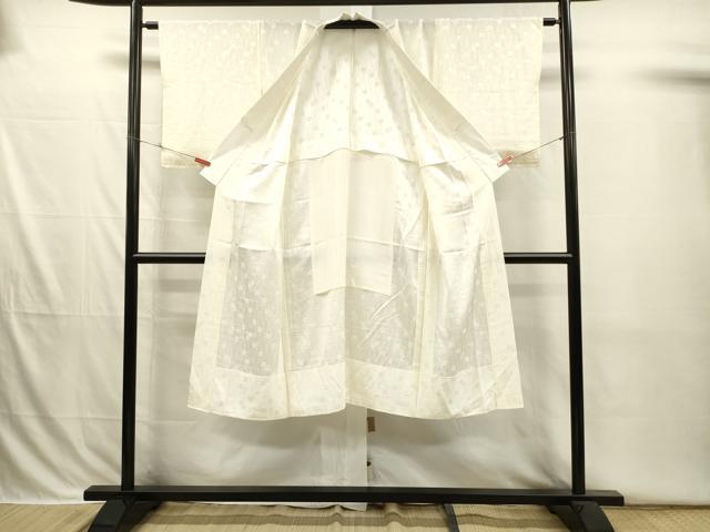 平和屋着物■長襦袢 無双仕立て 立涌梅地紋 正絹 逸品 DABI3808ya