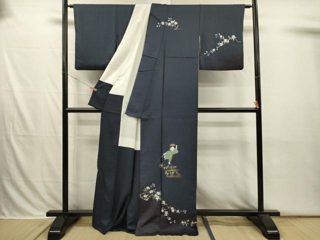 平和屋着物■訪問着 枝花文 童子遊び 暈し染め 金彩 正絹 逸品 DABI3821ya