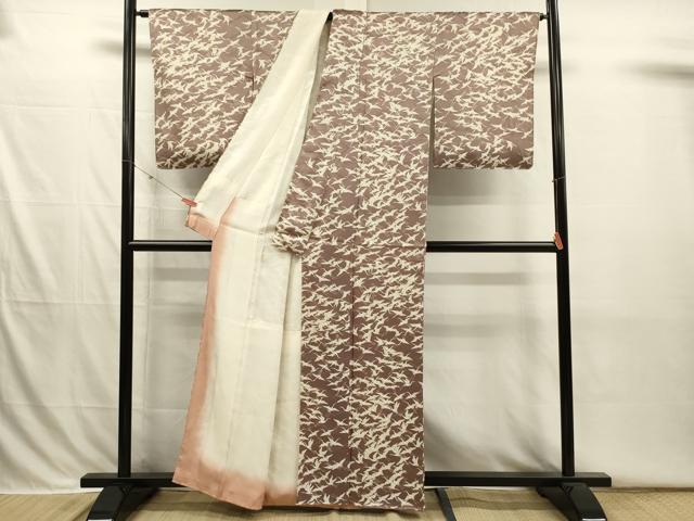 平和屋着物■上質な小紋 群鶴 正絹 逸品 DABI3827ya
