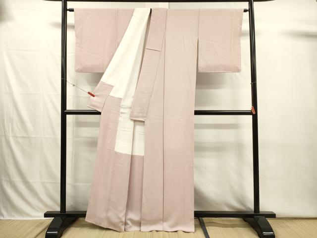 平和屋着物■上質な色無地 霞地紋 薄桜色 正絹 逸品 DABI3828ya