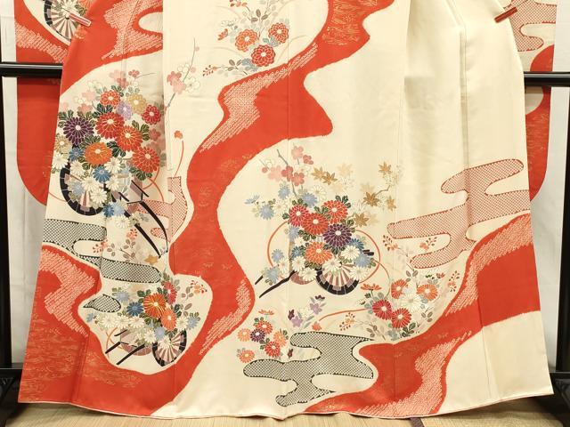 平和屋着物■豪華振袖 駒刺繍 絞り 花車文 枝梅 金彩 高島屋扱い 正絹 逸品 DABI3836ya