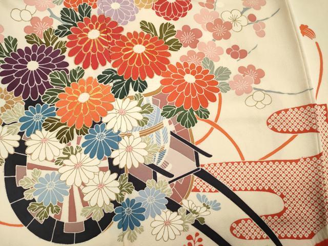 平和屋着物■豪華振袖 駒刺繍 絞り 花車文 枝梅 金彩 高島屋扱い 正絹 逸品 DABI3836ya