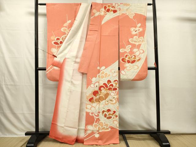 平和屋着物■豪華振袖 駒刺繍 枝花文 金彩 正絹 逸品 DABI3840ya